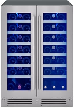 Zephyr PRW24C32C Presrv 24 Inch Wide 42 Bottle Capacity Built-In/Free Standing Dual Zone Wine Cooler with 3-Color LED Lighting - Stainless Steel | Fridge.com