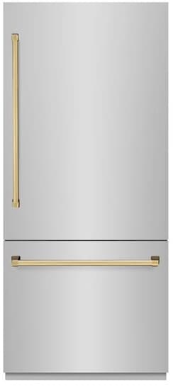 ZLINE 36 Inch Autograph 36" Built In Counter Depth Bottom Freezer Refrigerator GRBITZ30436G | Fridge.com