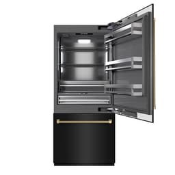 ZLINE 36 Inch Autograph 36" Built In Counter Depth Bottom Freezer Refrigerator GRBITZBS36KCB | Fridge.com