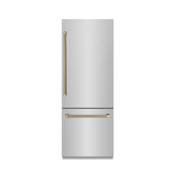 ZLINE Autograph 30 in. 16.1 cu. ft. Built-In Bottom Freezer Refrigerator With Water Dispenser And Ice Maker In Stainless Steel With Graphite Gray Inte | Fridge.com