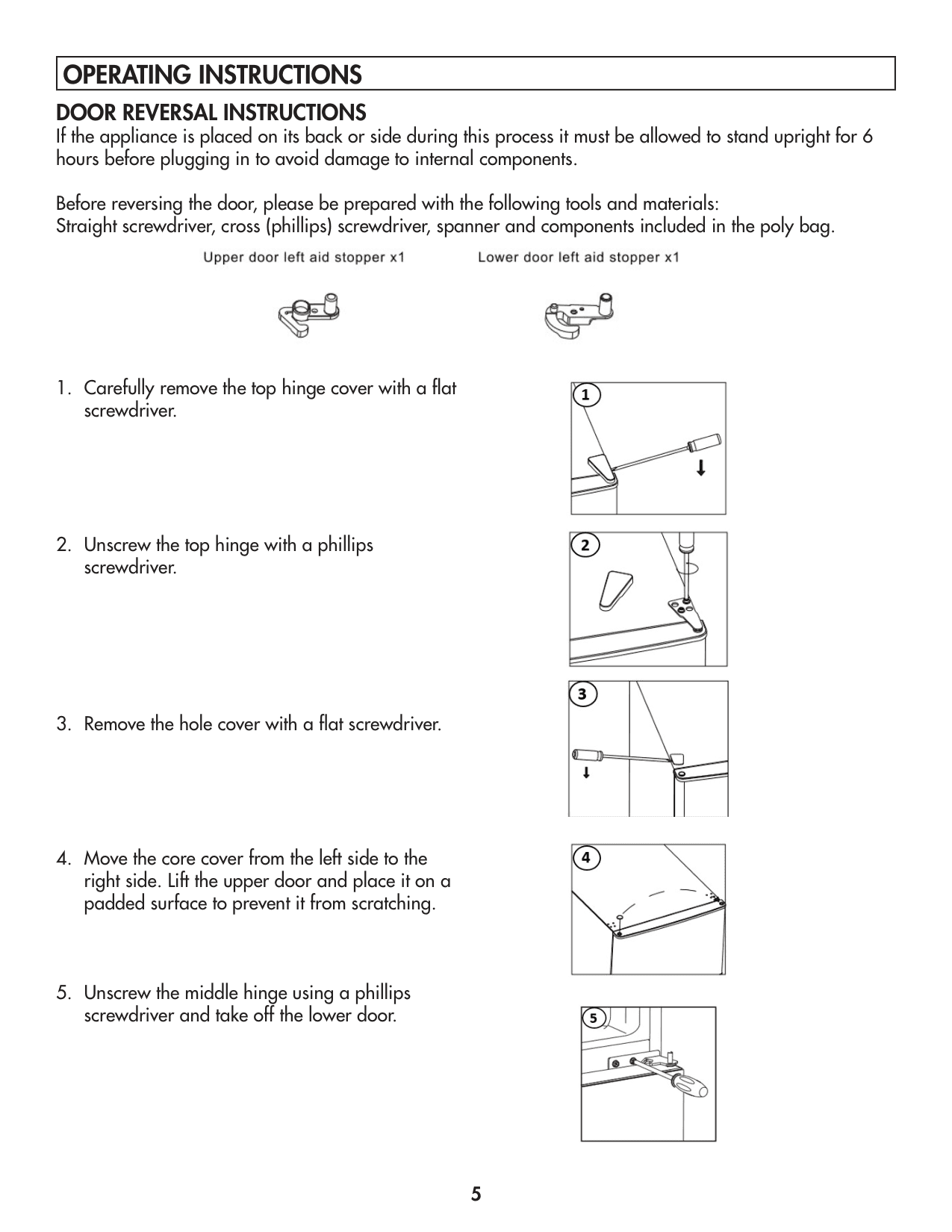 Installation diagram for the Danby DFF070B2BSLDB-6, from the manufacturer document