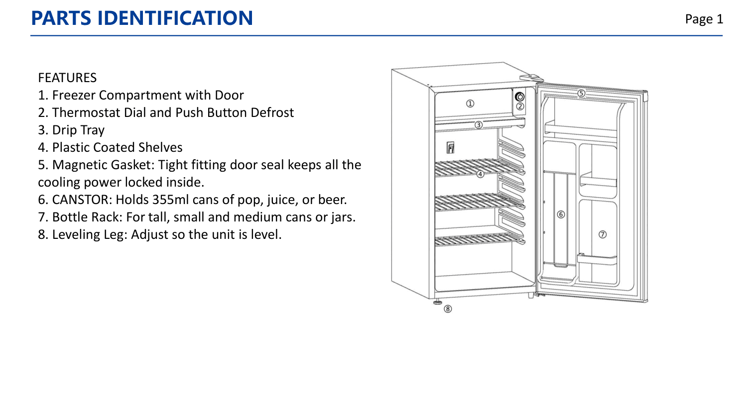 Parts diagram for the Premium Levella PRF32405XW, from the manufacturer document