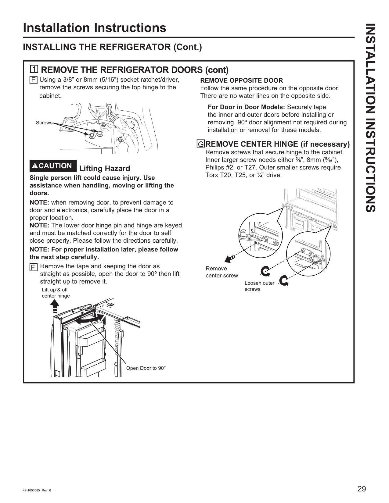 Installation diagram for the GE PYE22KELDS, from the manufacturer document