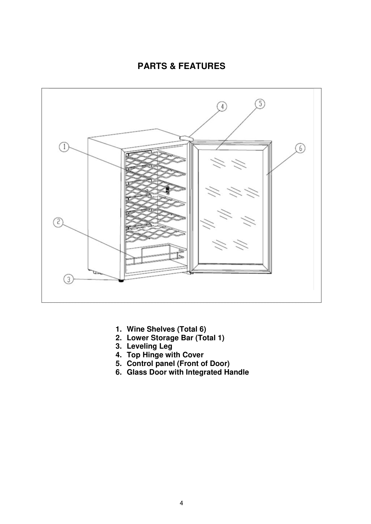 Parts diagram for the Avanti WC34N2P, from the manufacturer document