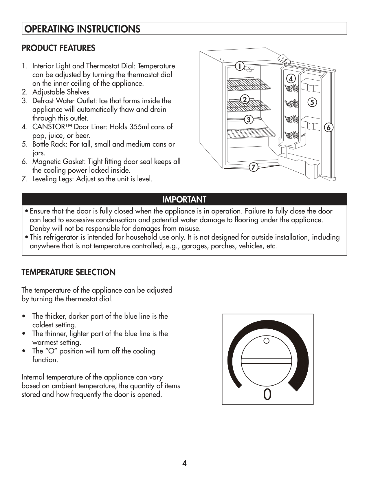 Parts diagram for the Danby DAR044A4BDD, from the manufacturer document