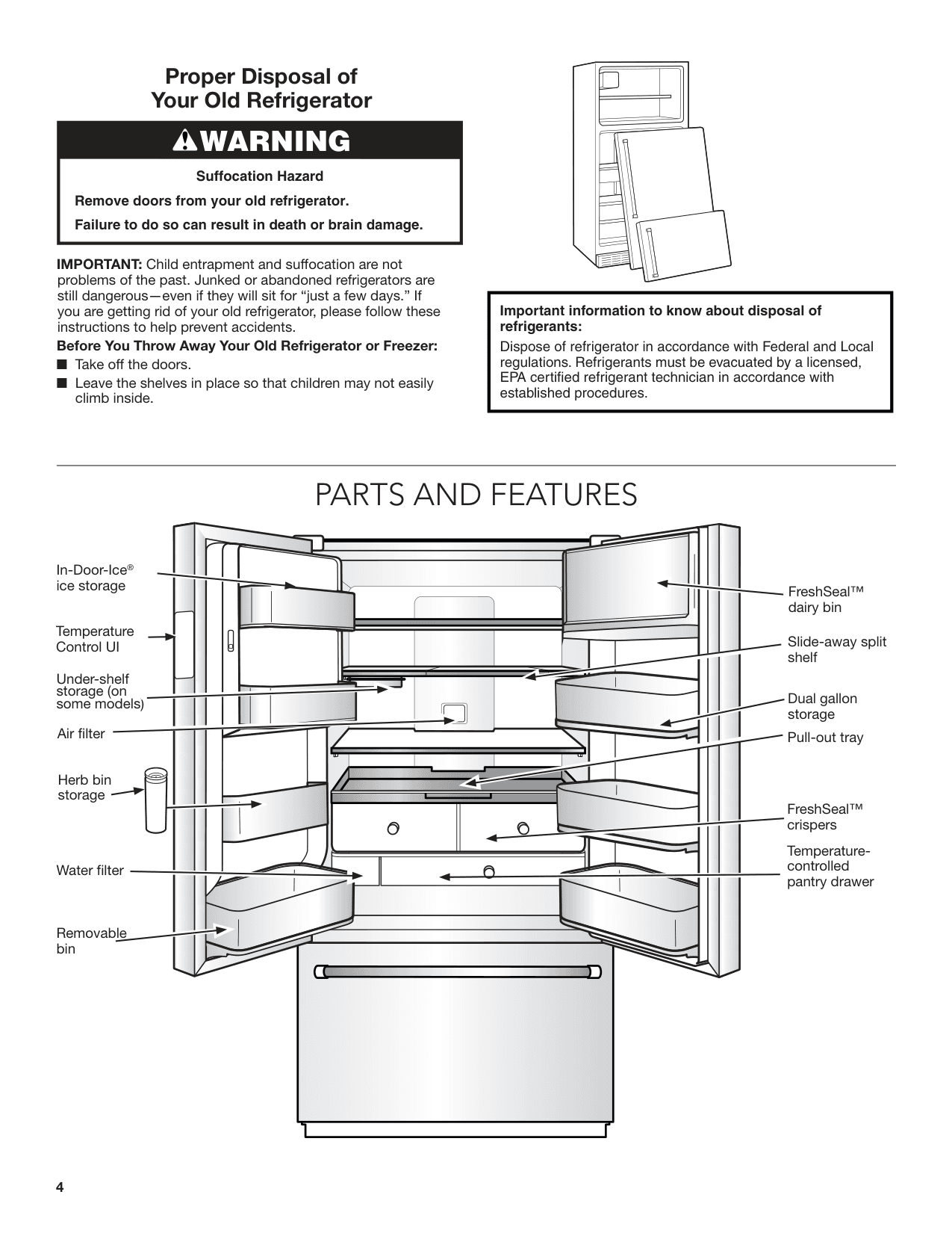 Parts diagram for the KitchenAid KRFC704FPS, from the manufacturer document