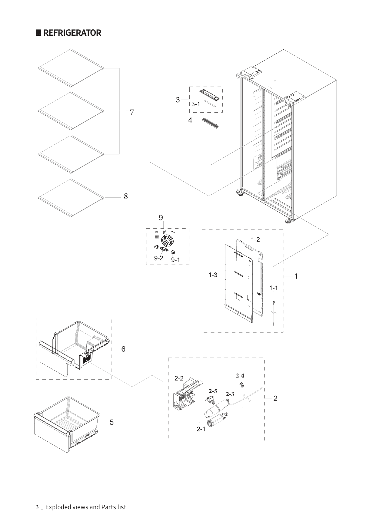 Parts diagram for the Samsung RS27T5200SR/AA, from the manufacturer document