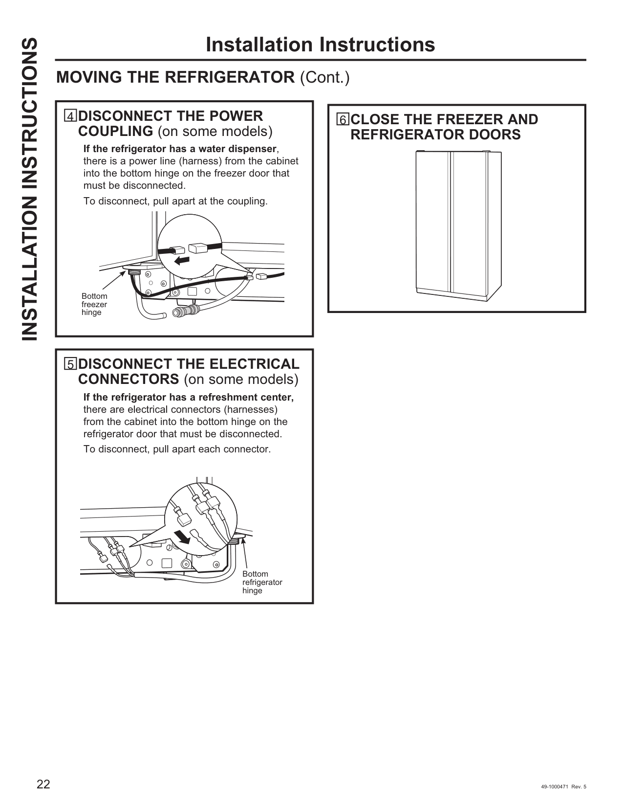 Installation diagram for the GE GSS25GSHSS, from the manufacturer document