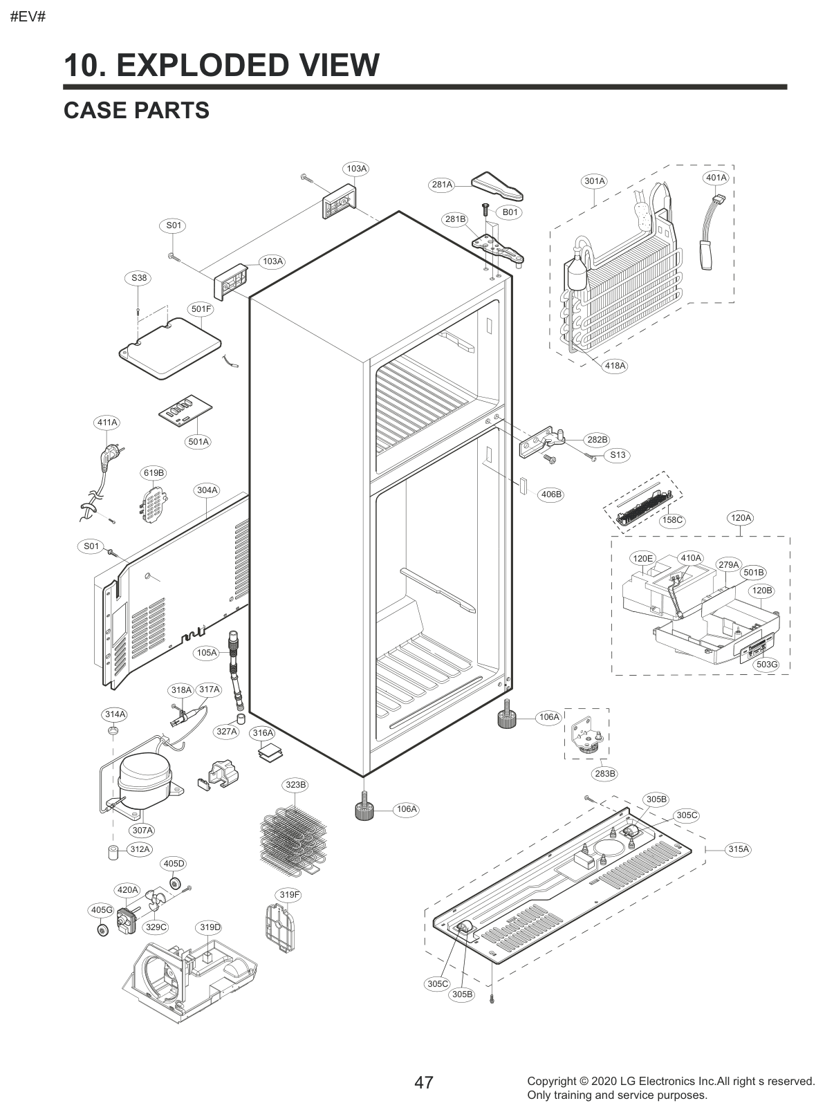 Parts diagram for the LG LTCS20020S, from the manufacturer document