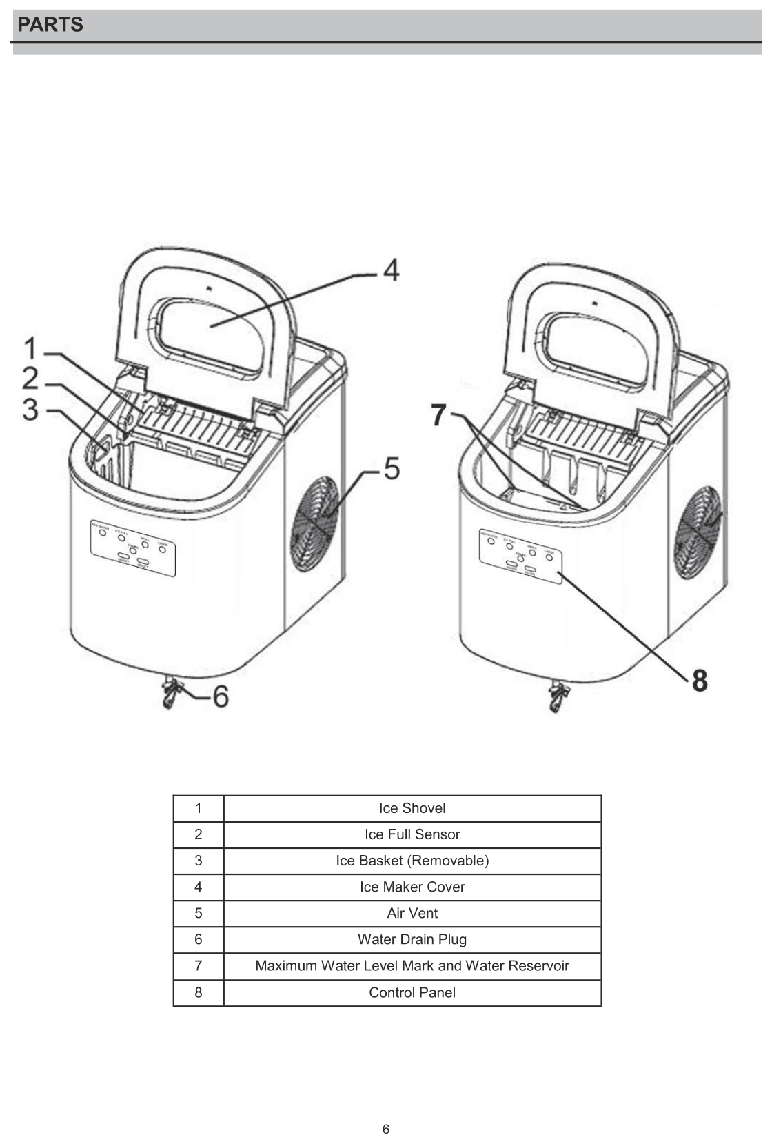 Parts diagram for the Whynter IMC-270MS, from the manufacturer document