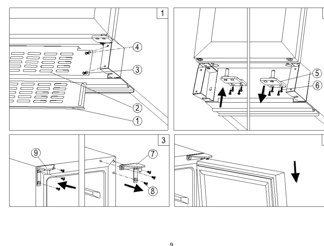 Installation diagram for the Whynter BBR-838SB, from the owner's manual