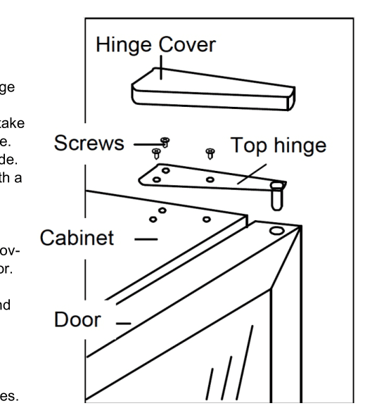 Installation diagram for the Whynter BR-130SB, from the owner's manual