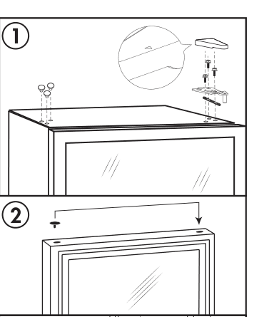 Installation diagram for the Danby DBC026A1BSSDB, from the owner's manual