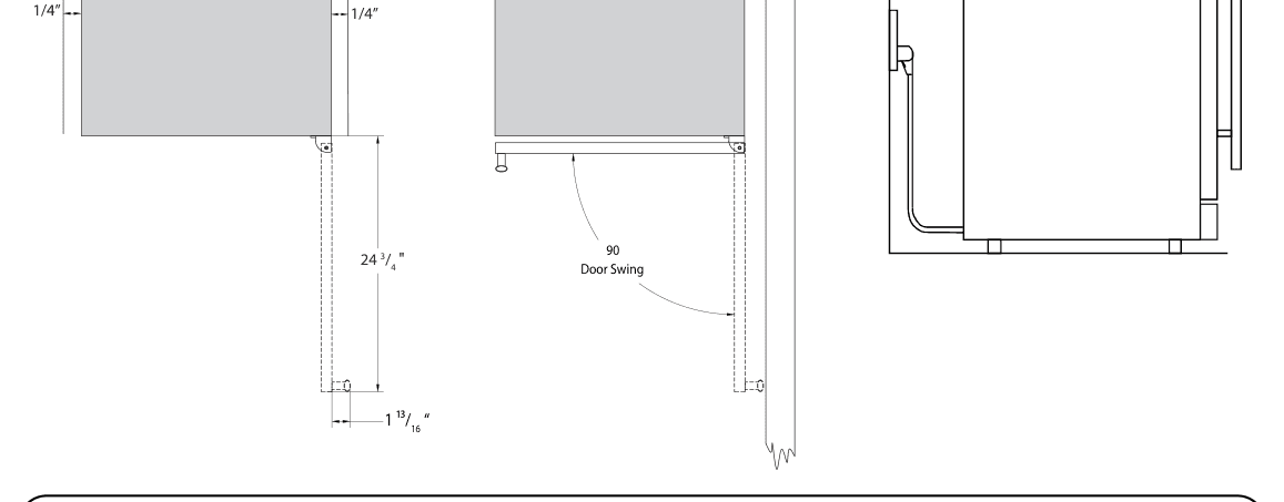 Installation diagram for the Avallon ABR242SGLH, from the owner's manual