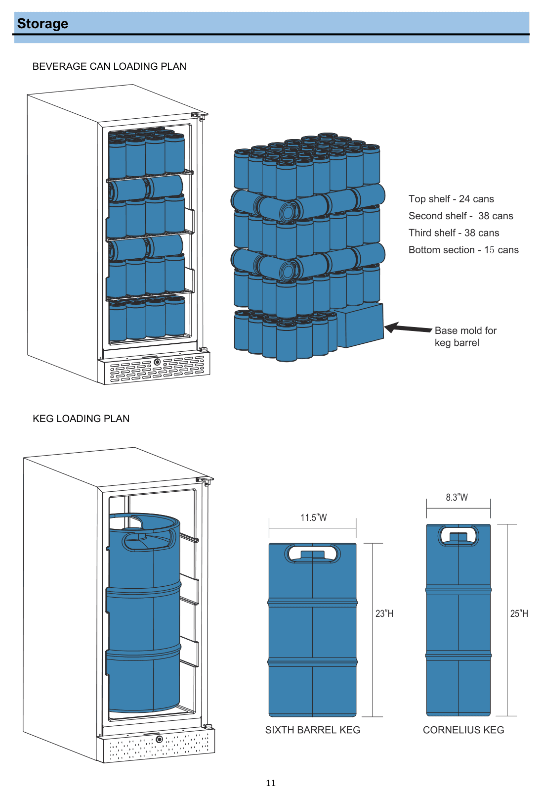 Product illustration for the Whynter BEF-286SB, from the owner's manual