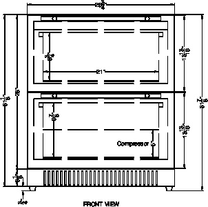 Dimension drawing for the Summit Appliance SPR275OS2DCSSADA, from the manufacturer document