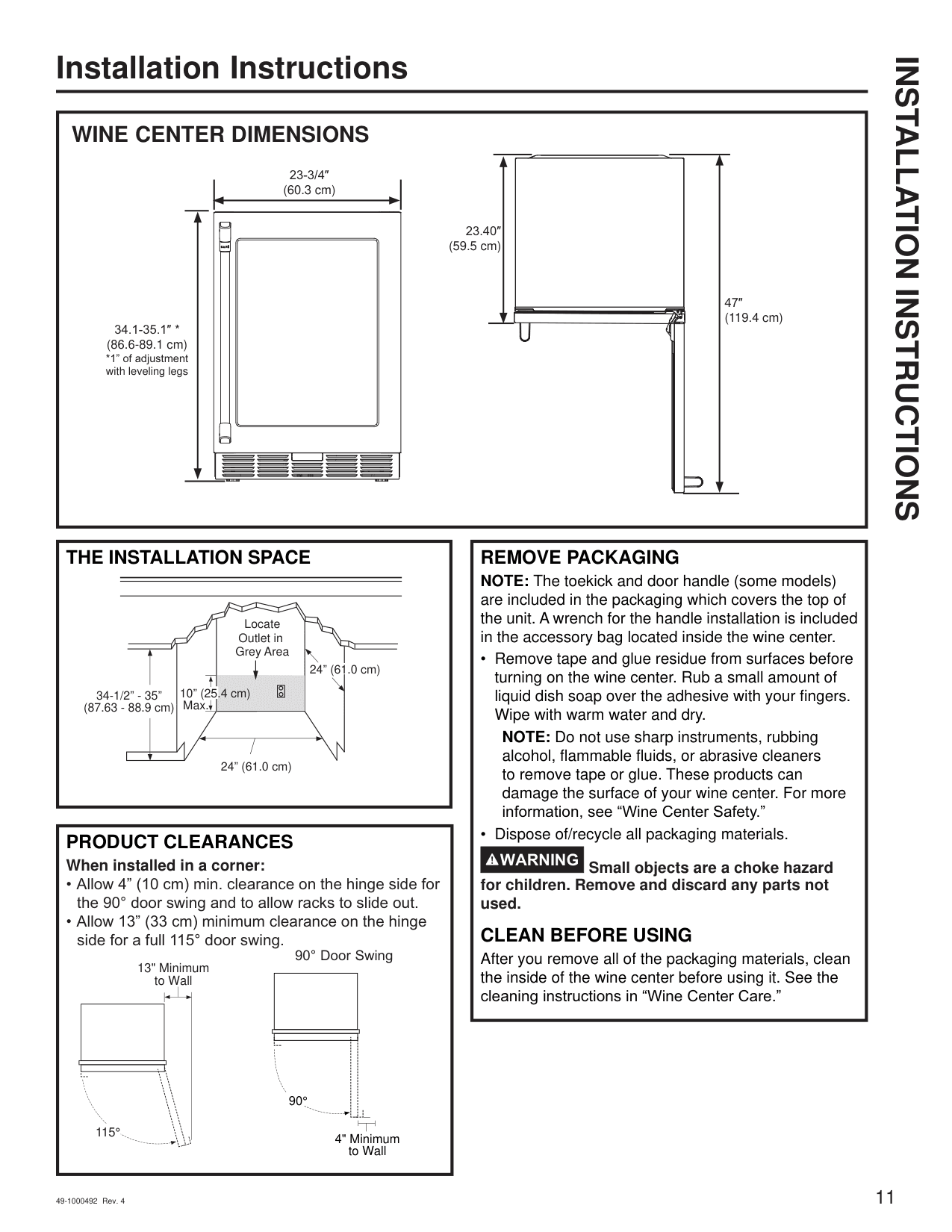 Installation diagram for the Café CCP06DP4PW2, from the owner's manual