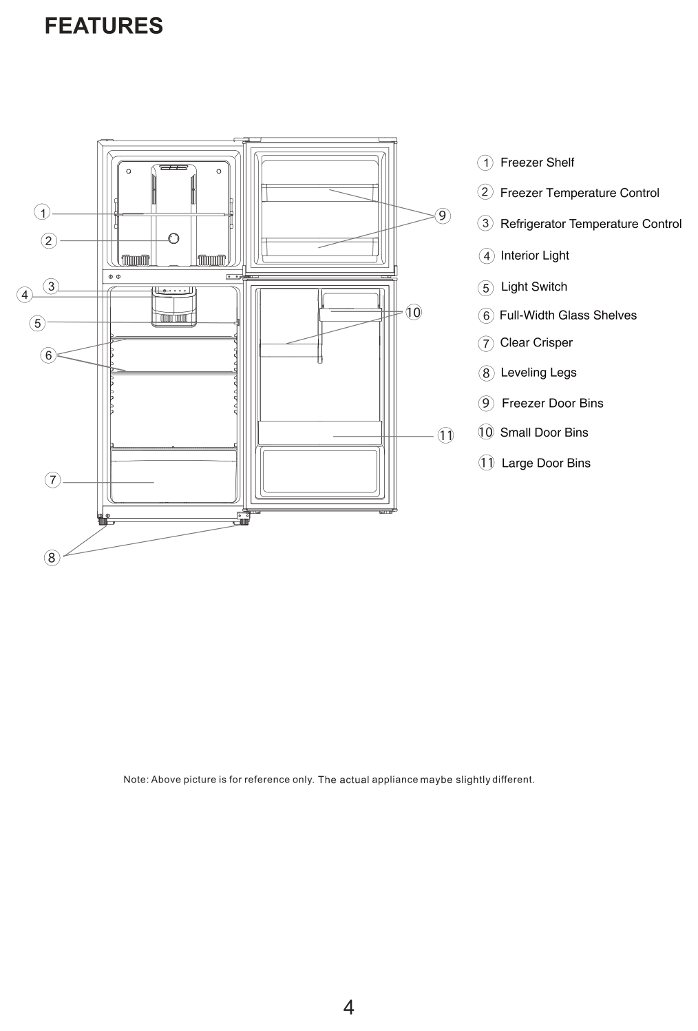Parts diagram for the Equator Advanced Appliances MDRF1010ESE, from the owner's manual