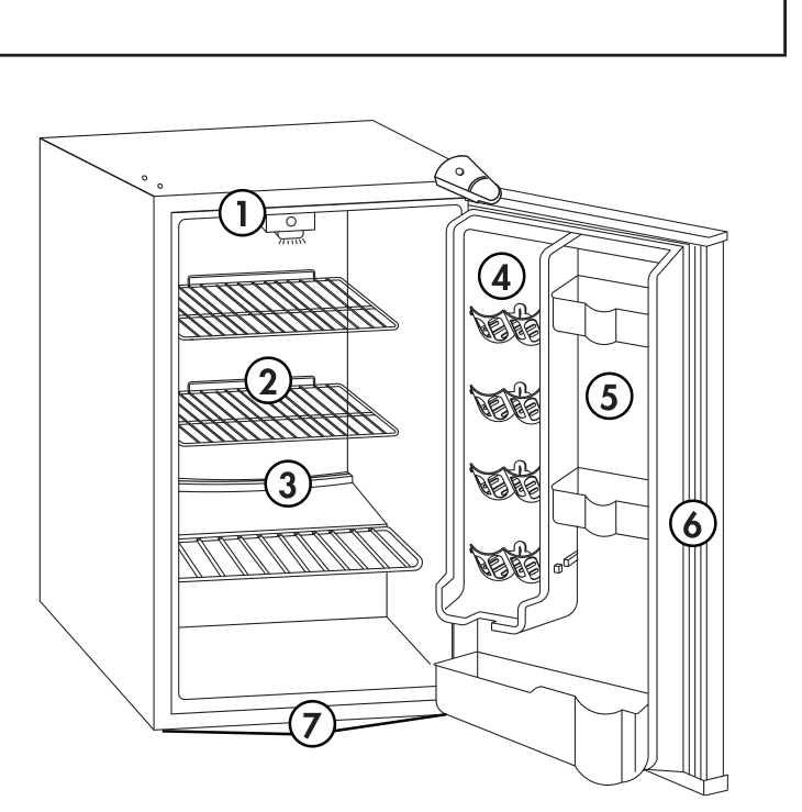 Parts diagram for the Danby DAR044A4WDD, from the owner's manual