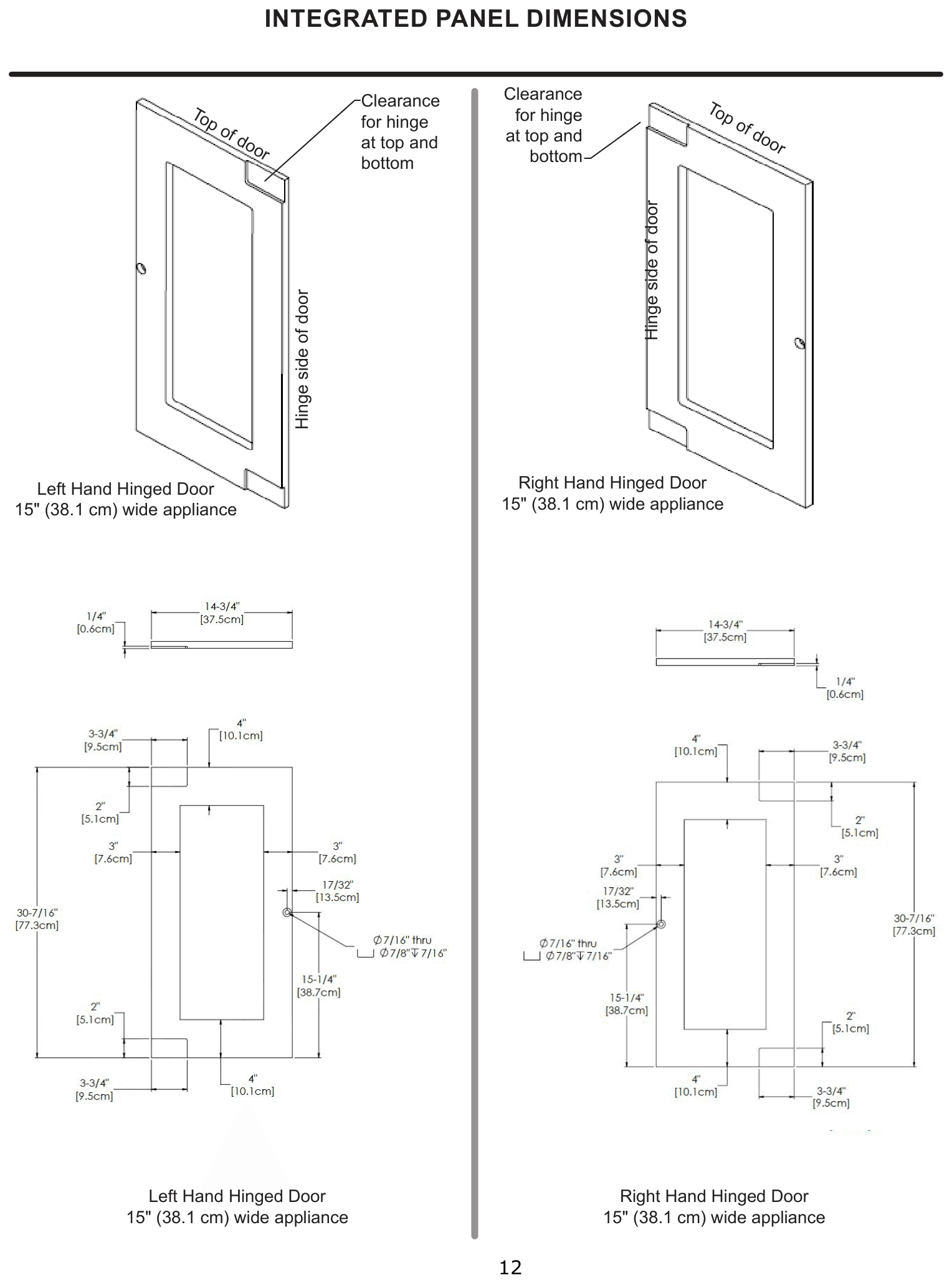 Installation diagram for the Marvel Refrigeration MPCP415IS01A, from the owner's manual