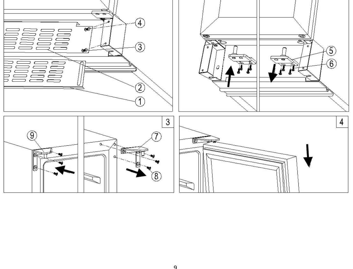 Installation diagram for the Whynter BWR-0922DZ, from the owner's manual