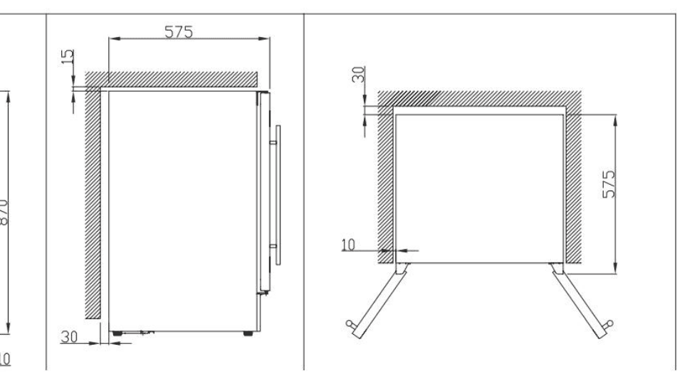 Installation diagram for the Tittla KMYC120, from the owner's manual