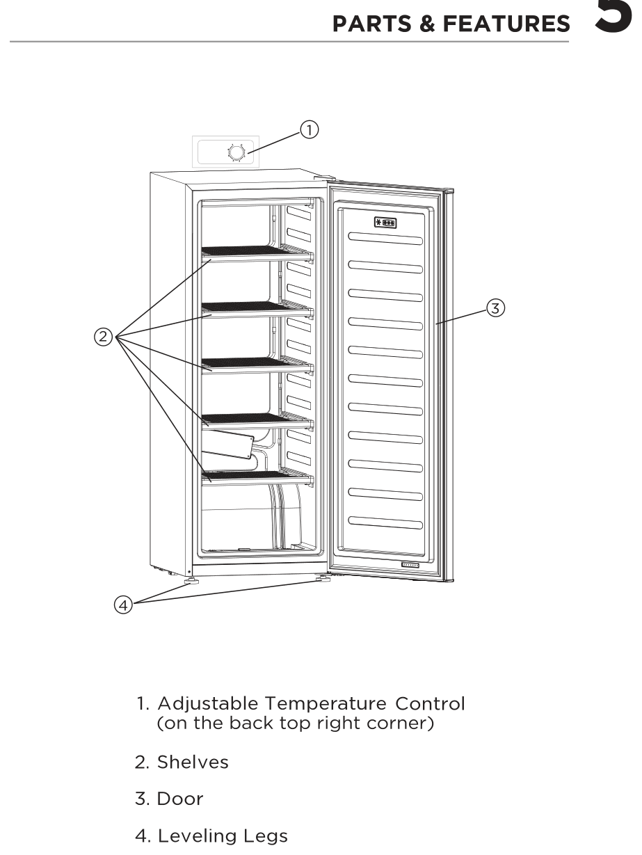 Parts diagram for the Frigidaire EFRF698, from the owner's manual