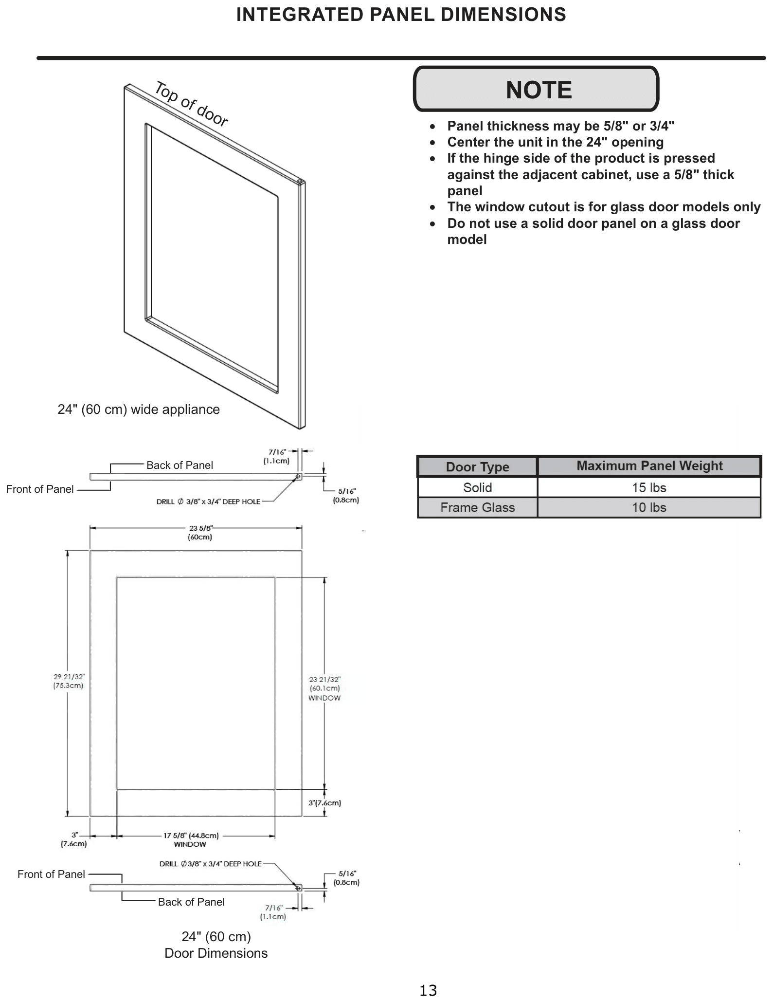 Installation diagram for the Marvel Refrigeration MLRF224IS01A, from the owner's manual