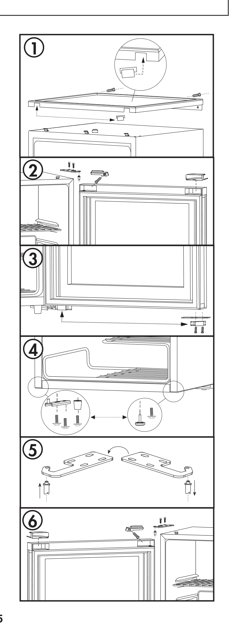 Installation diagram for the Danby DWC036A2BDB-6, from the owner's manual