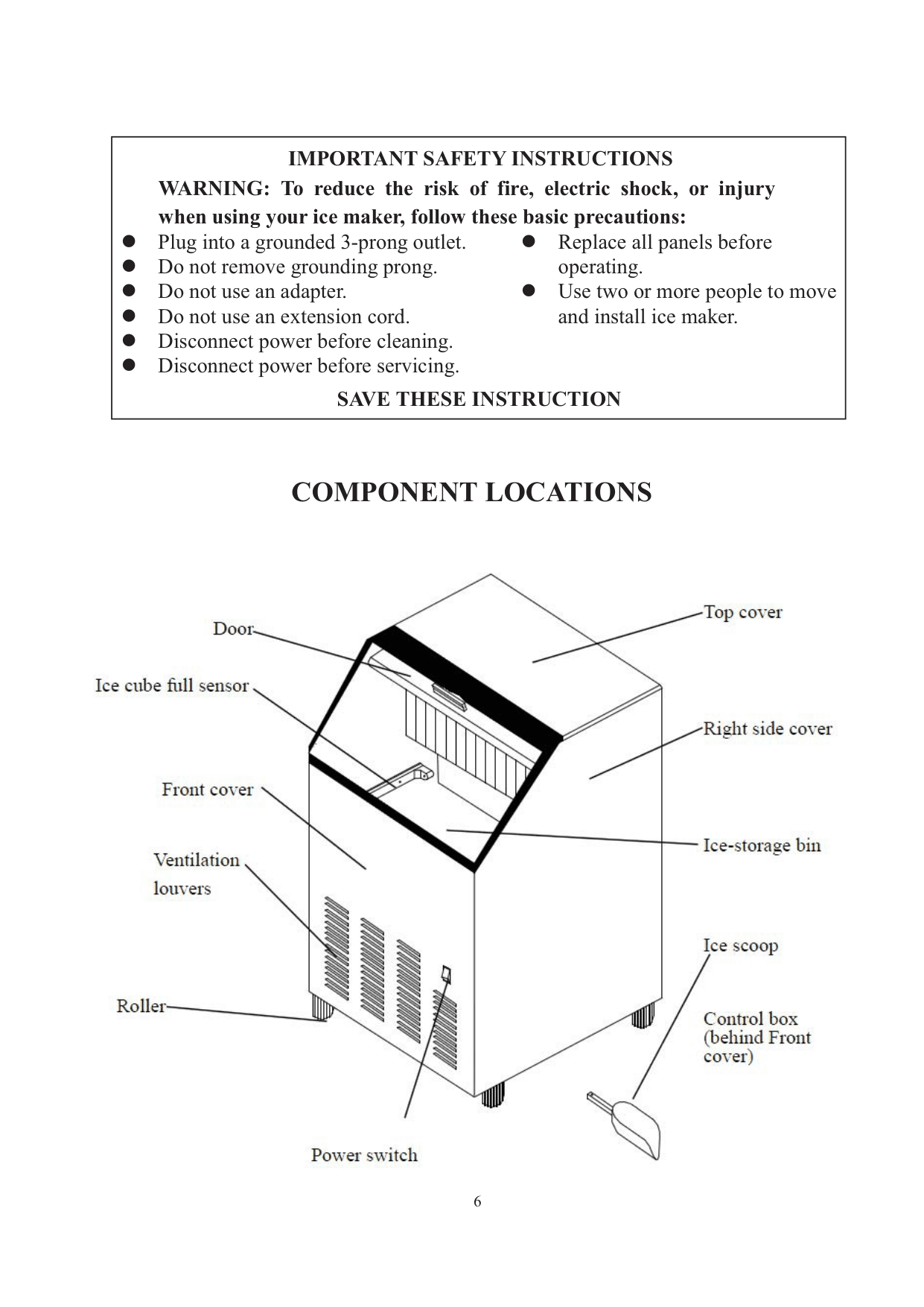 Parts diagram for the Maxx Ice MIM75, from the manufacturer document