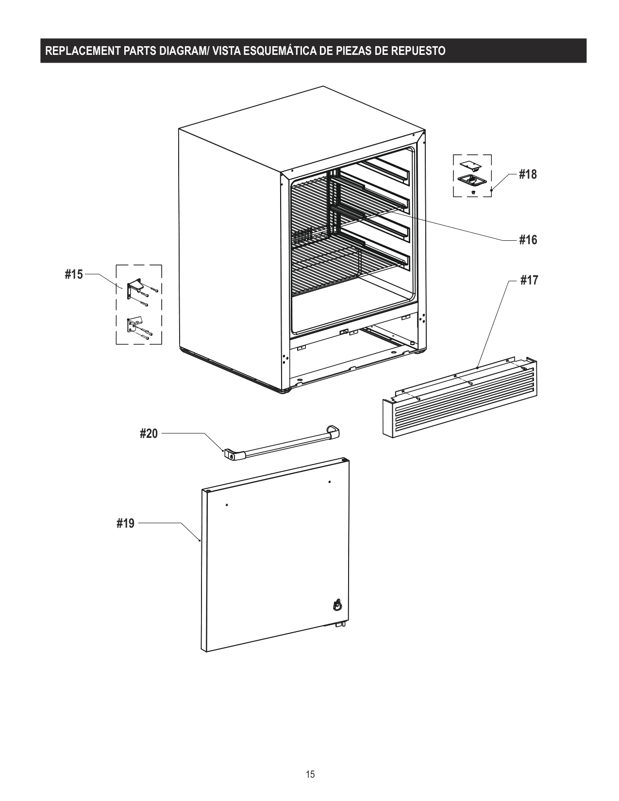 Parts diagram for the Char-Broil 463246518, from the manufacturer document