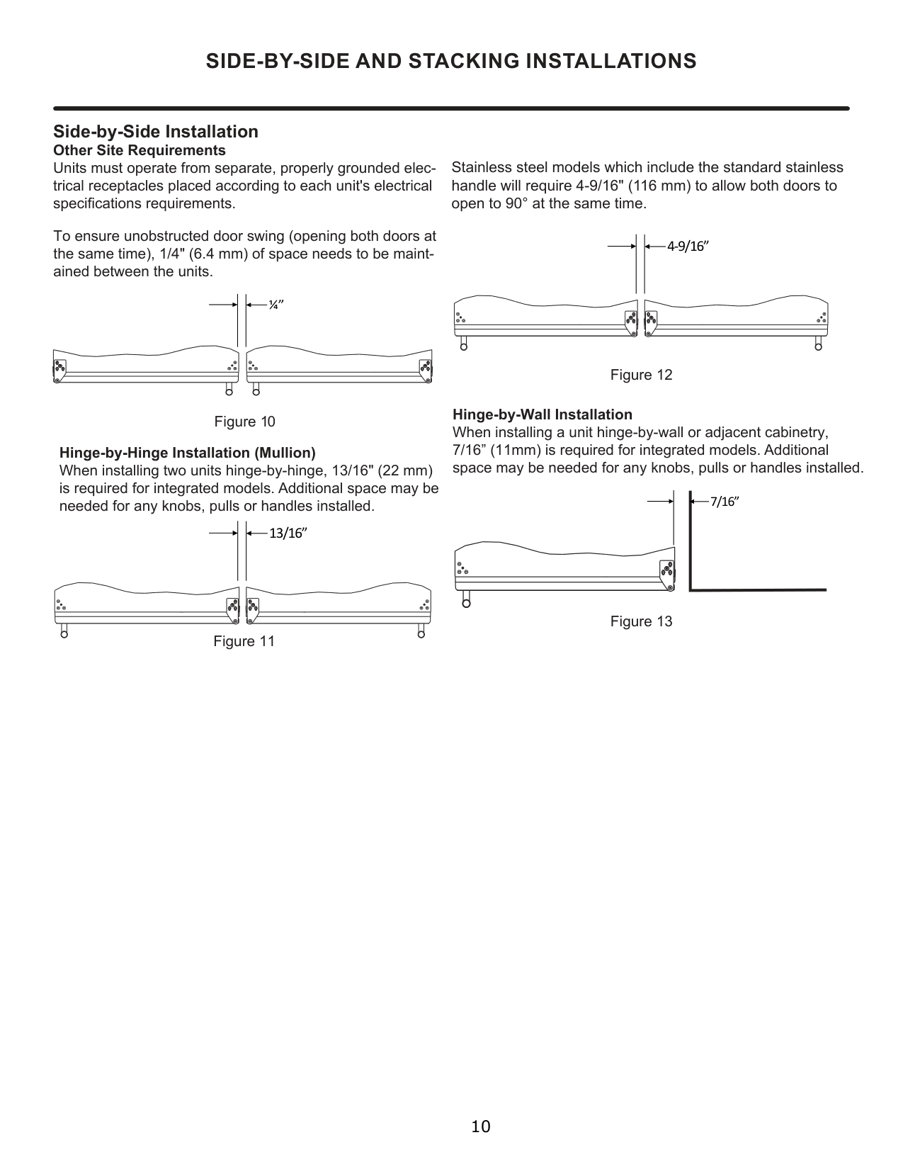 Installation diagram for the Marvel Refrigeration MARE124SG31A, from the manufacturer document