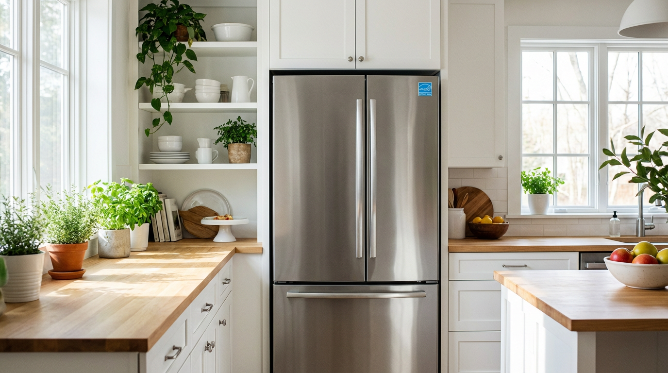 Black+Decker B0D41KCPN6 — BLACK+DECKER 20.1 Cu. Ft. Top Mount Refrigerator with Ice Maker, 2-Door Refrigerator with Top Freezer, Freezer with Icemaker and Adjustable Temperature Control, ENERGY STAR, BR2010JIMB, Black | Fridge.com