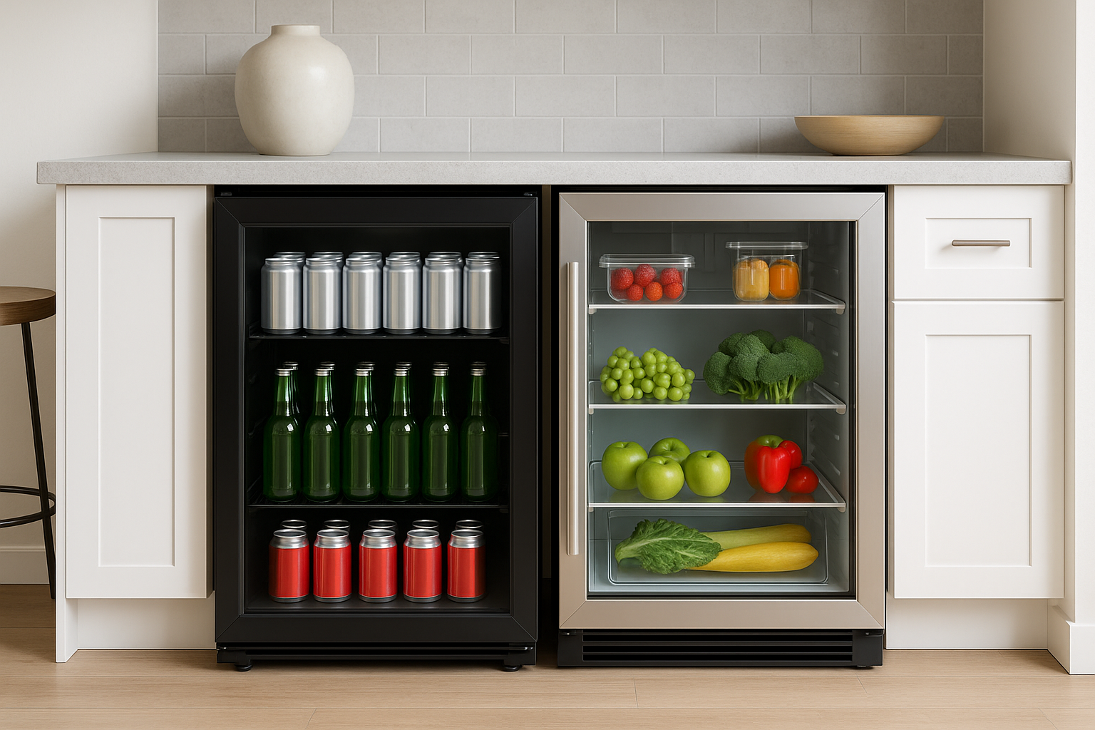 Beverage Cooler Vs. See Through Refrigerator