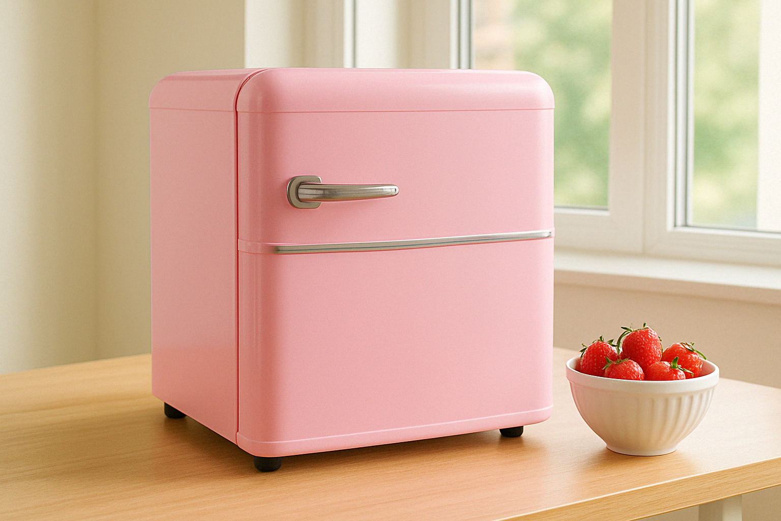 Pink Retro Mini Fridge
