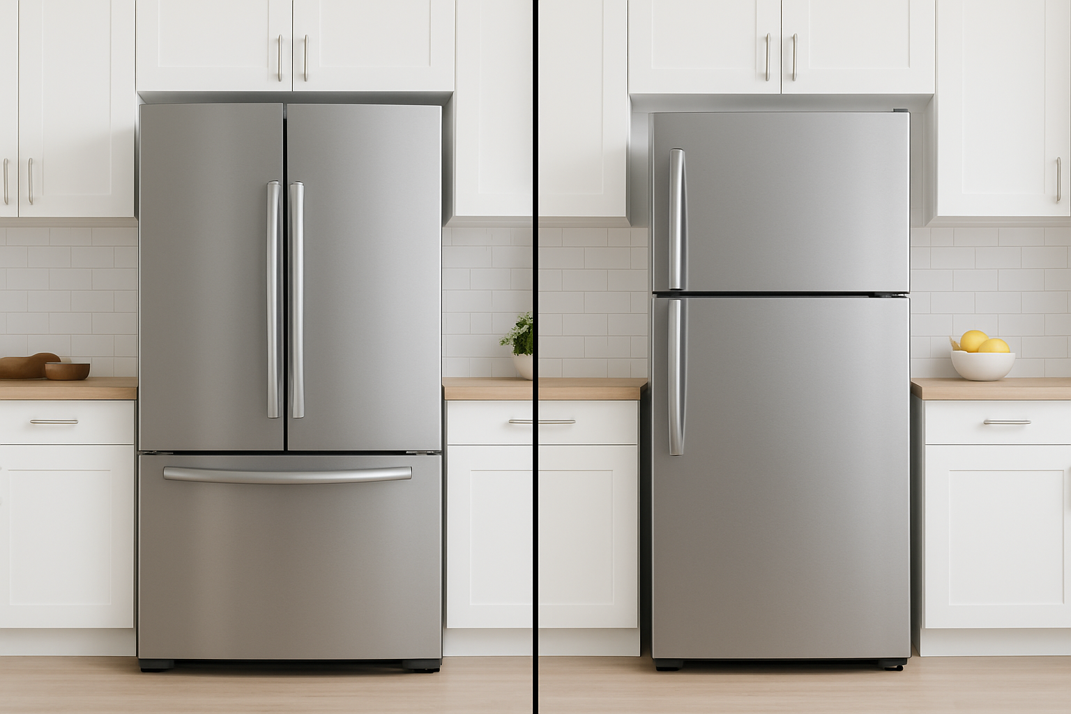 Silver Side By Side Refrigerator Vs. Single Door Refrigerator