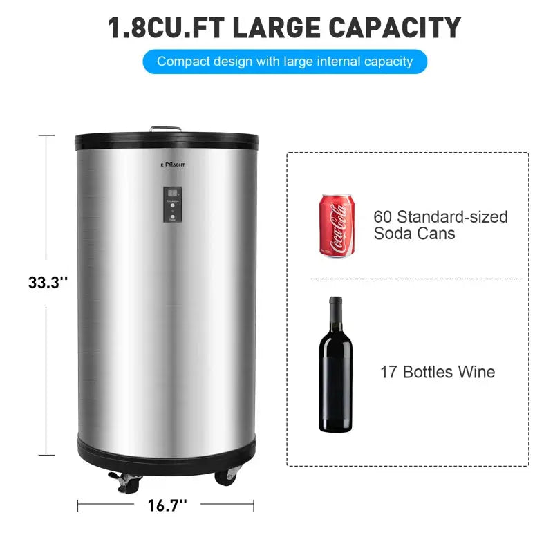 1.8 Cu.Ft Beverage Refrigerator & Cooler with 4 Universal Wheels | Fridge.com