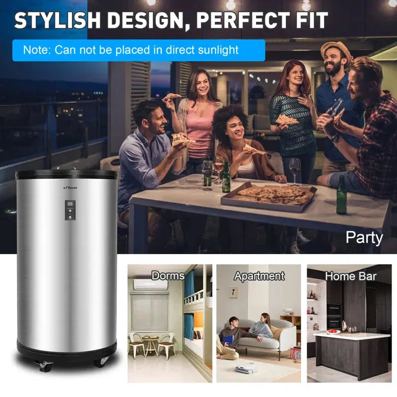 1.8 Cu.Ft Beverage Refrigerator & Cooler with 4 Universal Wheels | Fridge.com