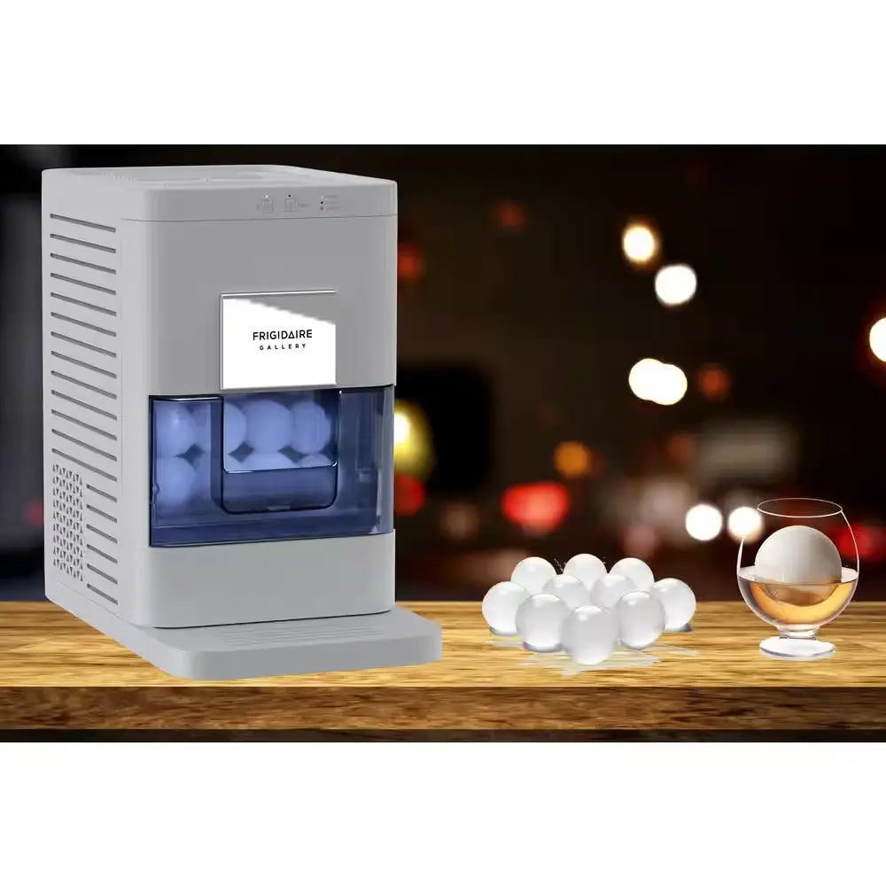 10 Lb. Freestanding Portable round 2 In. Whiskey Ball Shaped Ice Maker in Grey | Fridge.com