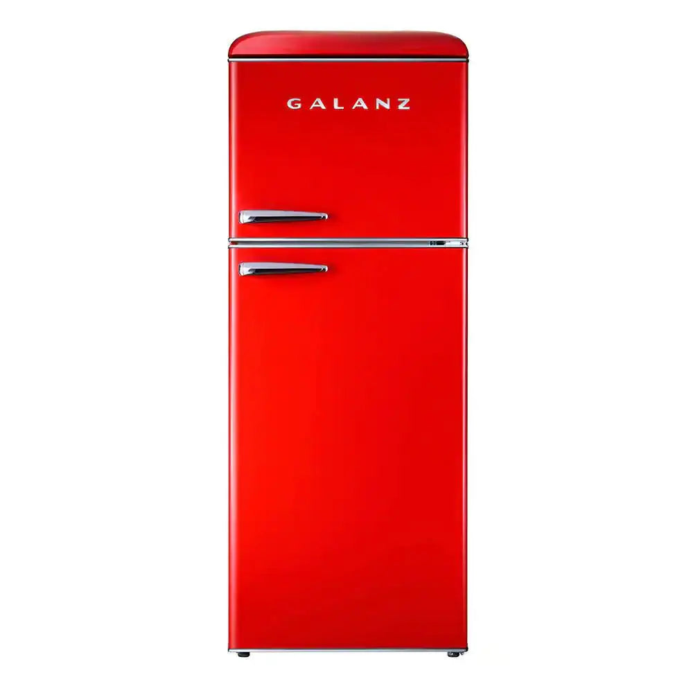 10.0 Cu. Ft. Retro Top Freezer Refrigerator with Dual Door True Freezer, Frost Free in Red | Fridge.com