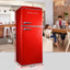 10.0 Cu. Ft. Retro Top Freezer Refrigerator with Dual Door True Freezer, Frost Free in Red | Fridge.com