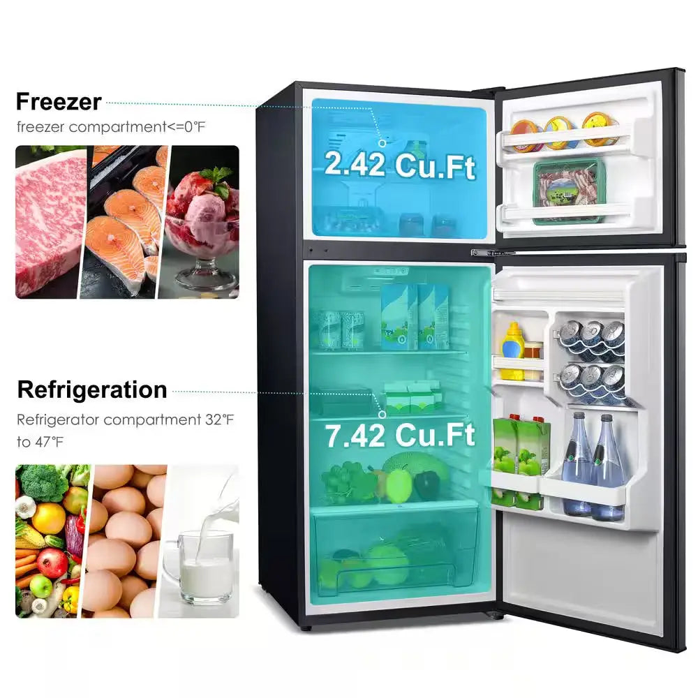 10.0 Cu. Ft. Top Freezer Refrigerator with Dual Door, Frost Free in Stainless Steel Look | Fridge.com