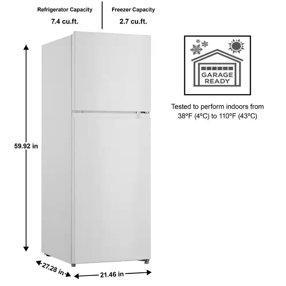 10.1 Cu. Ft. Top Freezer Refrigerator in Black | Fridge.com