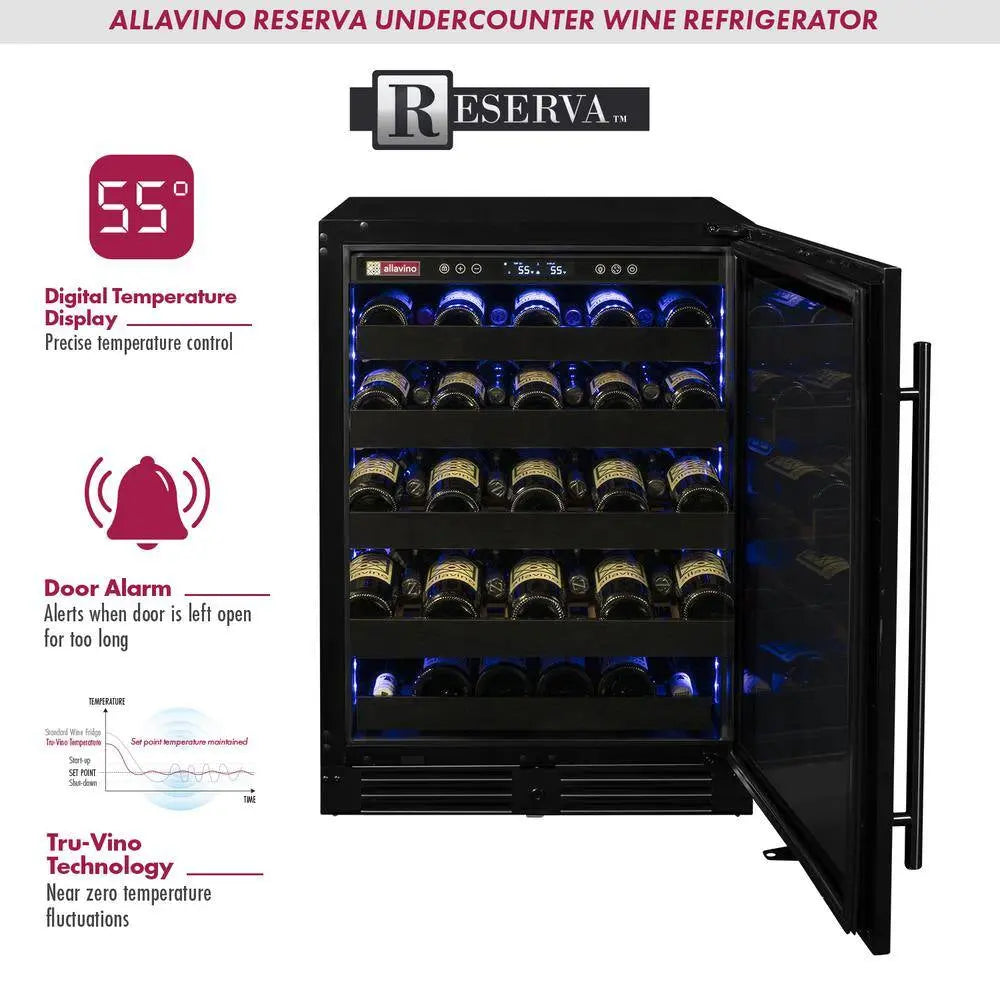 100-Bottle 34 In. Tall Dual Zone Side-By-Side Wine Cellar Cooling Unit in Black Stainless Steel | Fridge.com