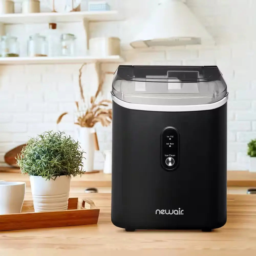 11 In. 26 Lb. Countertop Nugget Portable Ice Maker in Matte Black with Window, Self-Cleaning and Easy-Pour Waterspout | Fridge.com