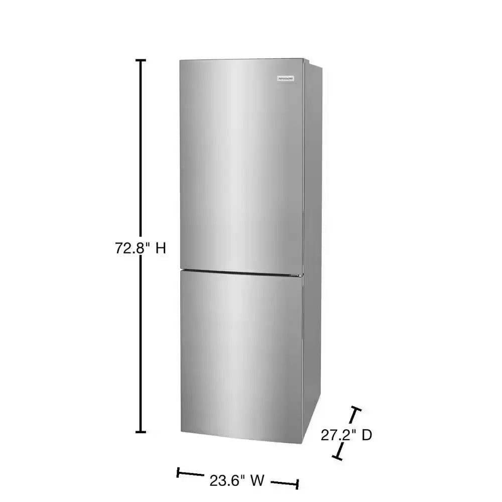 11.5 Cu. Ft. Bottom Freezer Refrigerator in Brushed Steel | Fridge.com