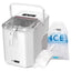 11.6 In. 26Lb. Electric Portable Ice Maker with Handle, Hand Scoop and 10 Ice Bags in White | Fridge.com