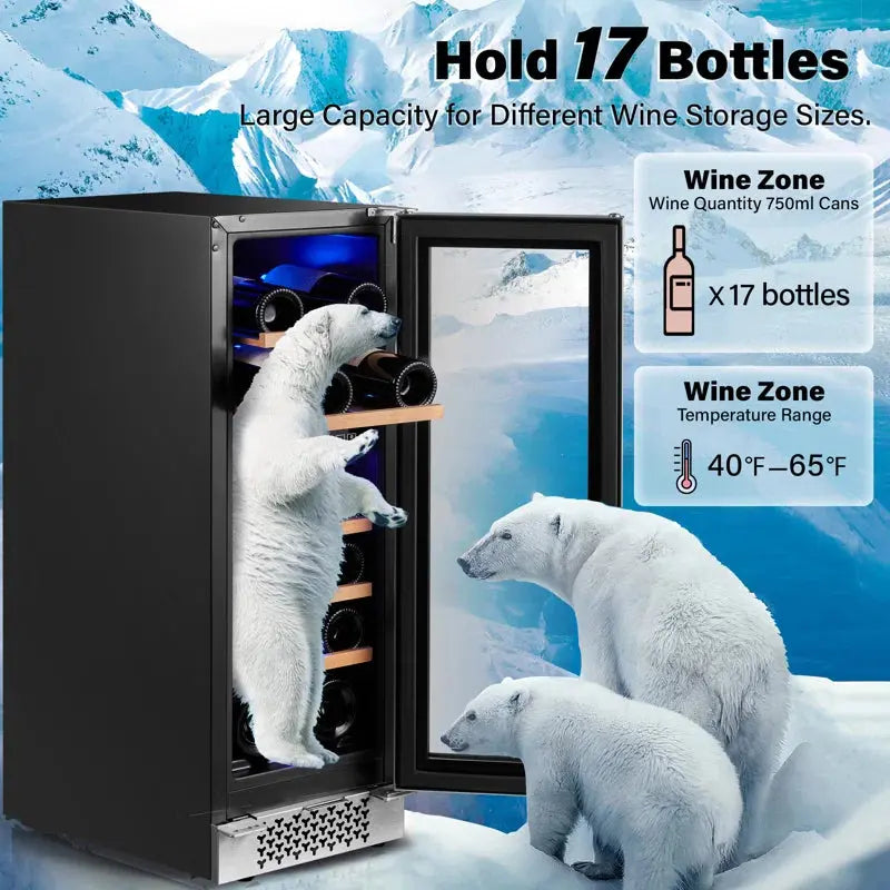 11.6'' 17 Bottle Dual Zone Wine Refrigerator | Fridge.com