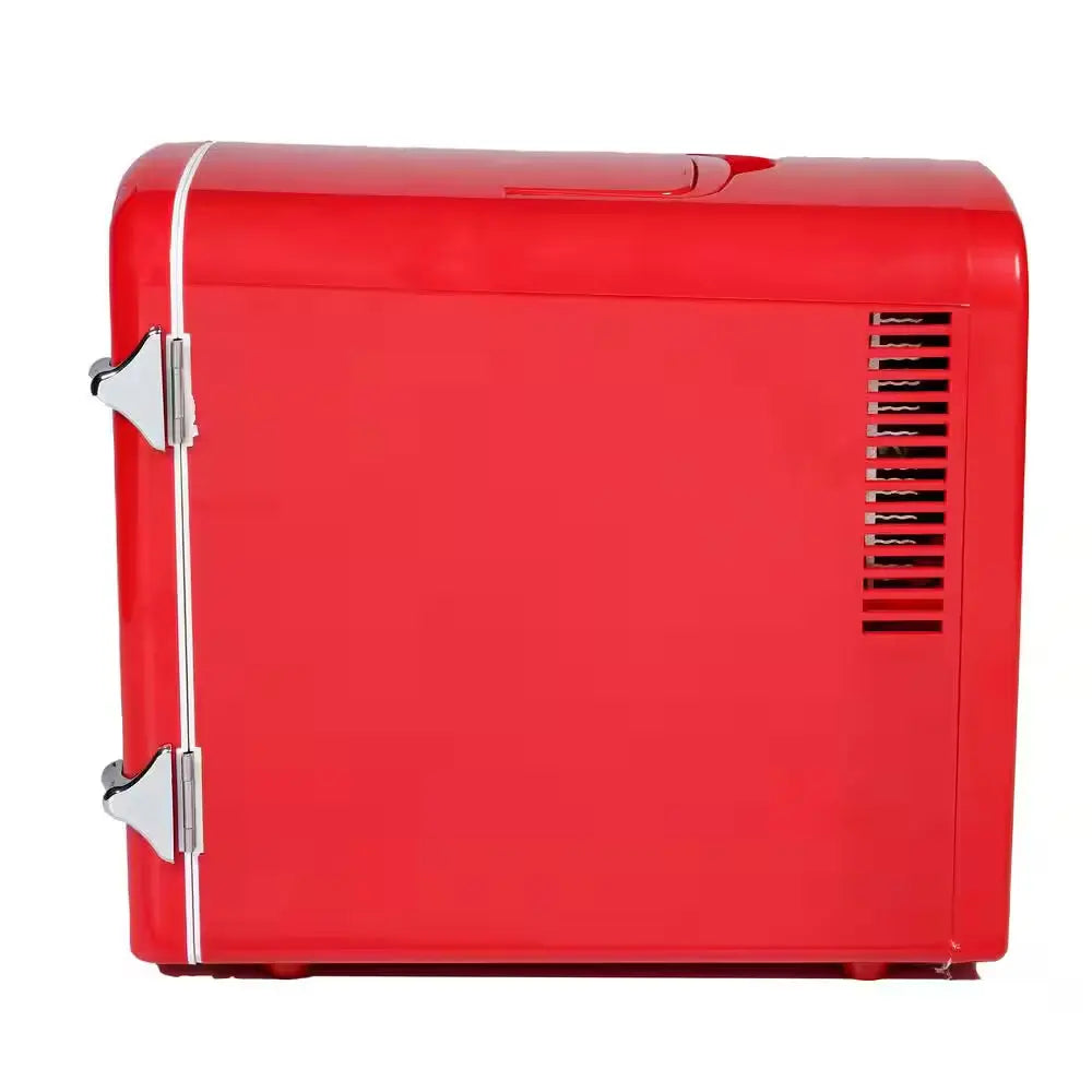 11.81 In. 0.18 Cu. Ft. 9-Can Retro Mini Refrigerator Beauty Cooler without Freezer in Red | Fridge.com