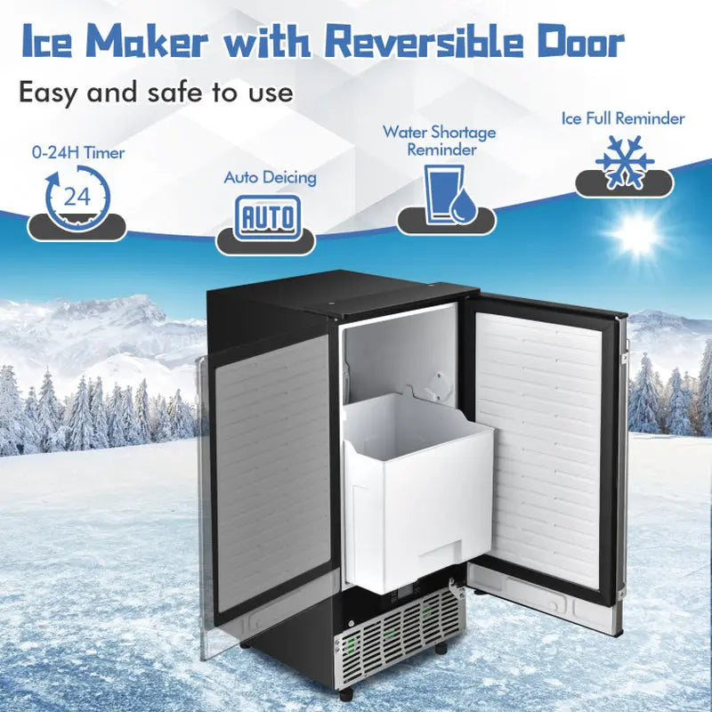 115V Free-Standing Undercounter Built-In Ice Maker with Self-Cleaning Function | Fridge.com